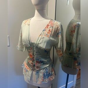 MODA international silk corset top